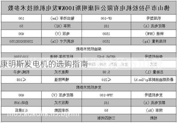 康明斯发电机的选购指南