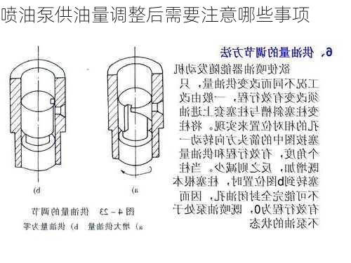 喷油泵供油量调整后需要注意哪些事项