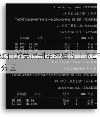 如何避免误删系统磁盘上的EFI分区