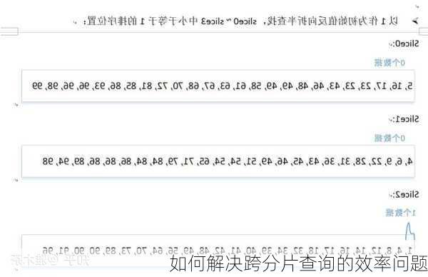 如何解决跨分片查询的效率问题