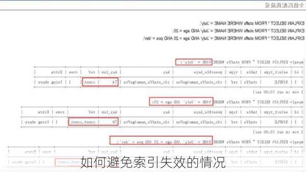 如何避免索引失效的情况