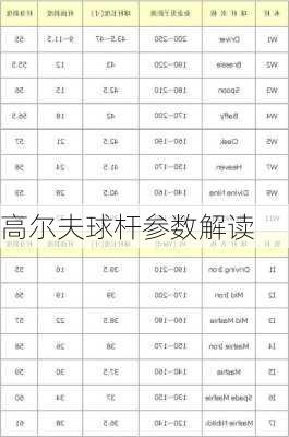 高尔夫球杆参数解读