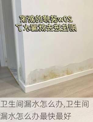 卫生间漏水怎么办,卫生间漏水怎么办最快最好