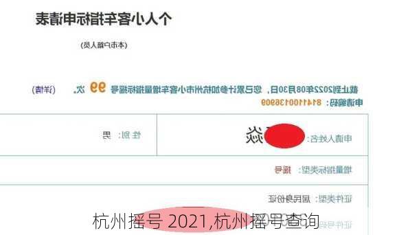 杭州摇号 2021,杭州摇号查询