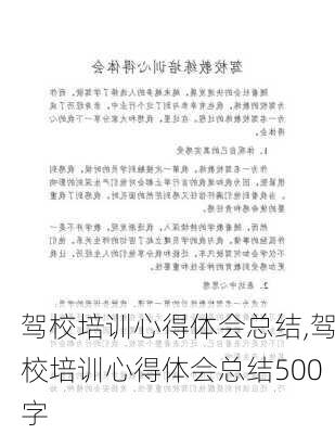 驾校培训心得体会总结,驾校培训心得体会总结500字