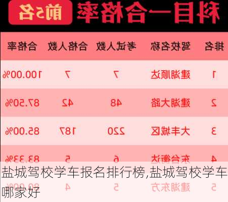 盐城驾校学车报名排行榜,盐城驾校学车哪家好