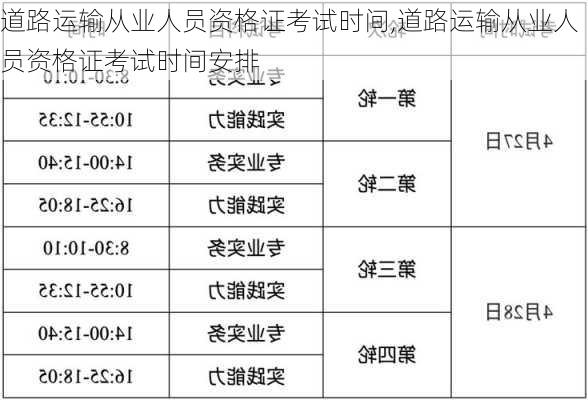 道路运输从业人员资格证考试时间,道路运输从业人员资格证考试时间安排